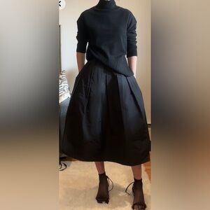 Like new TIBI Iconic Silk Faille Midi Skirt, 2 black